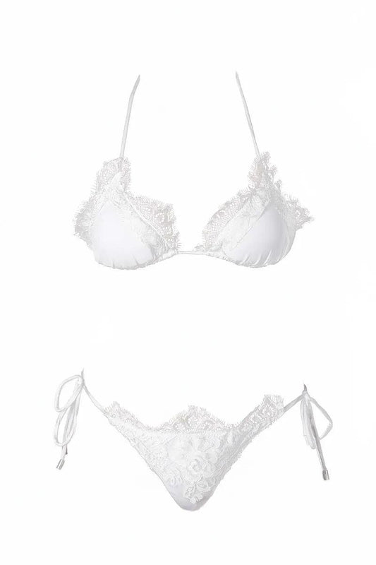 LUSSUOSO BIKINI BIANCO PIZZO - m-f-m-store